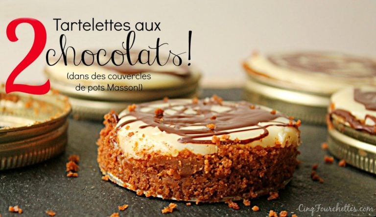 Tarte au chocolat blanc dans des couvercles de pot Masson! - Cinq Fourchettes