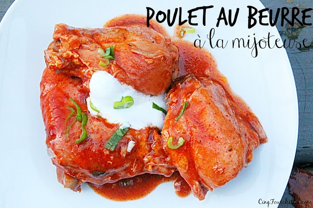 Poulet au beurre à la mijoteuse avec seulement 2 ingrédients! Cinq Fourchettes