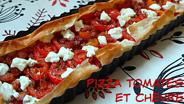Pizza tomates et chèvre prête en 15 minutes tapant! - Cinq Fourchettes
