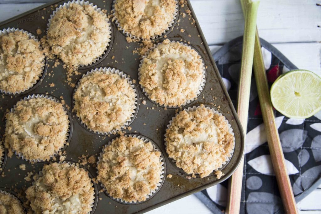 Muffin Rhubarbe Lime Coco / Cinq Fourchettes