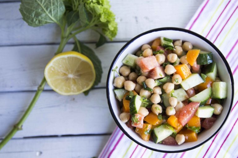 Salade de légumes et pois chiches / Cinq Fourchettes