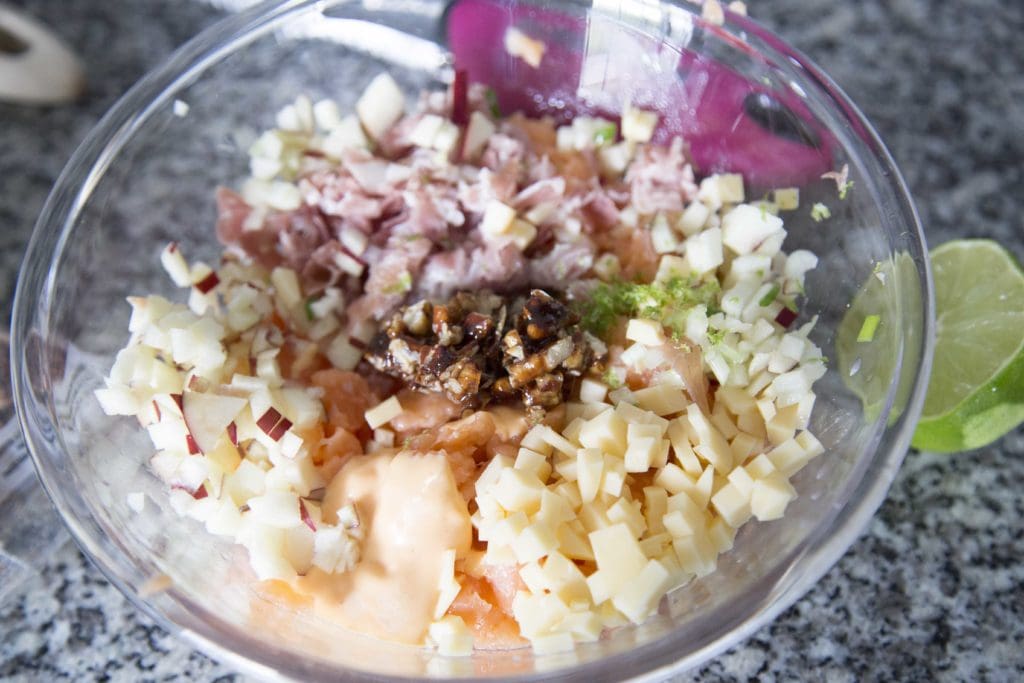 Tartare-saumon-pomme-gouda-fumé-Joanie/Cinq-Fourchettes