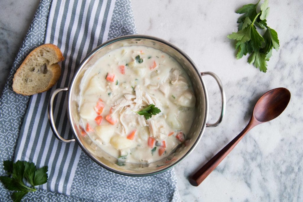 Soupe crémeuse à la dinde et aux pommes de terre / Cinq Fourchettes