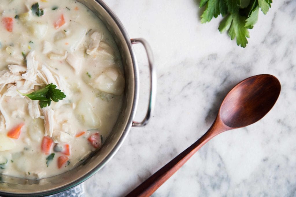 Soupe crémeuse à la dinde et aux pommes de terre / Cinq Fourchettes
