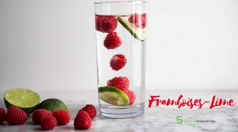 Eau framboises-lime Cinq fourchettes