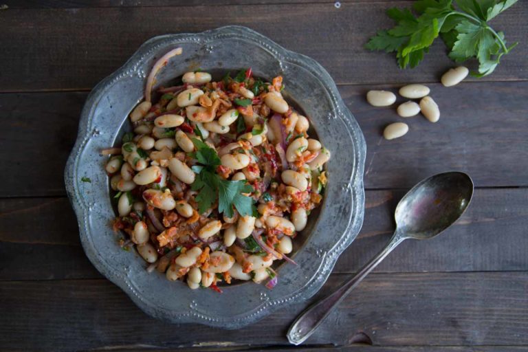 Salade de haricots blancs à la Toscane Cinq Fourchettes salade vegan