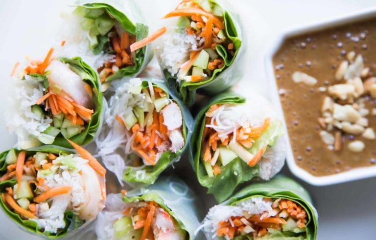 Rouleaux printaniers au crabe et crevettes Cinq Fourchettes