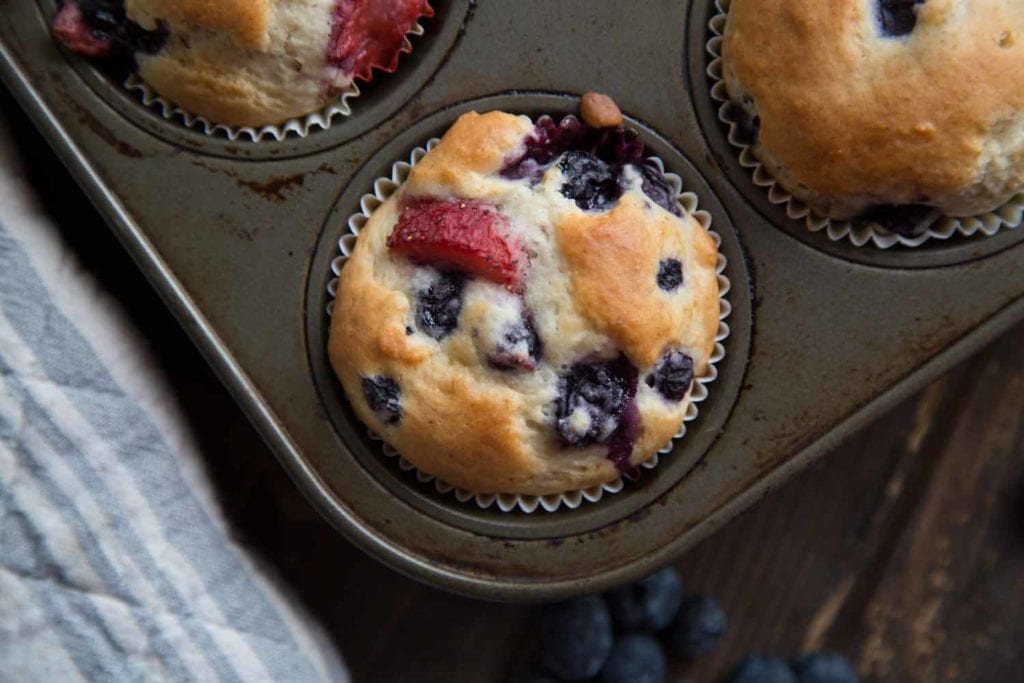 Muffins aux petits fruits pour passer ses restes de congélo ! Cinq Fourchettes