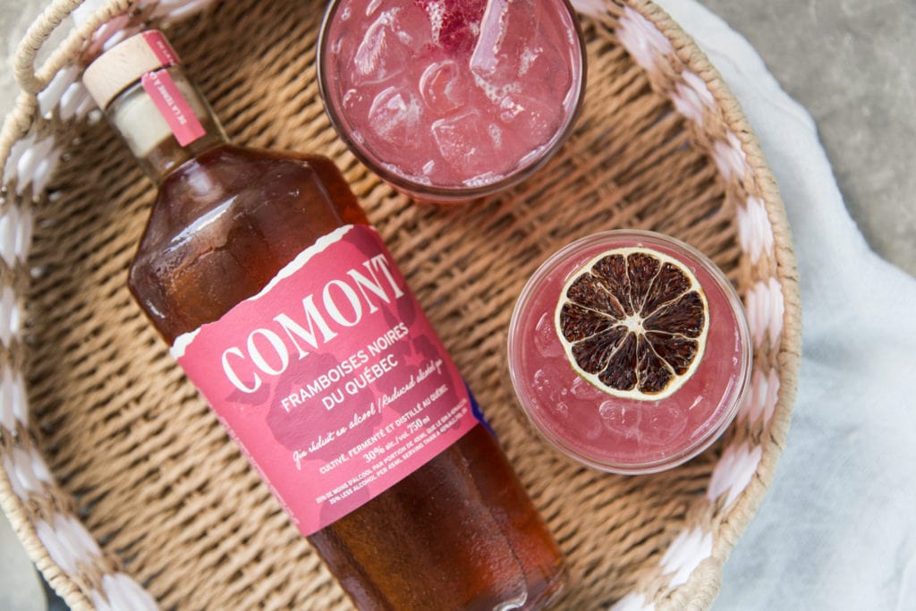 cocktails rose gin framboises Comont Cinq Fourchettes gingembre limonade