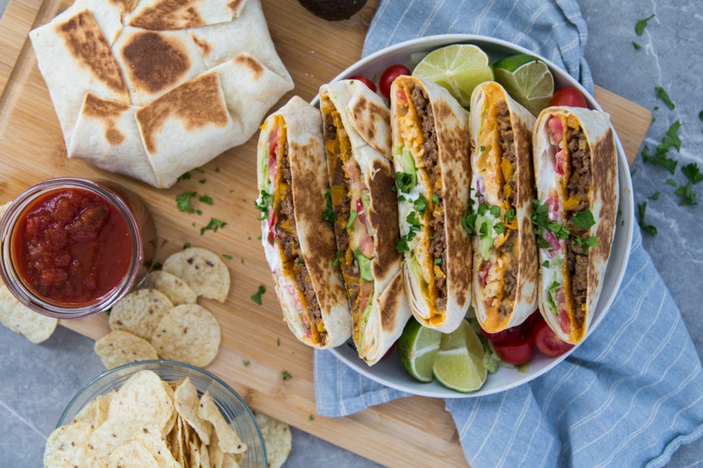 crunch wrap tex mex sandwich Cinq Fourchettes recette