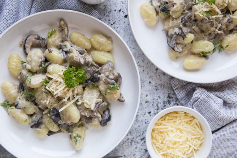 gnocchis champignons fromage repas recette