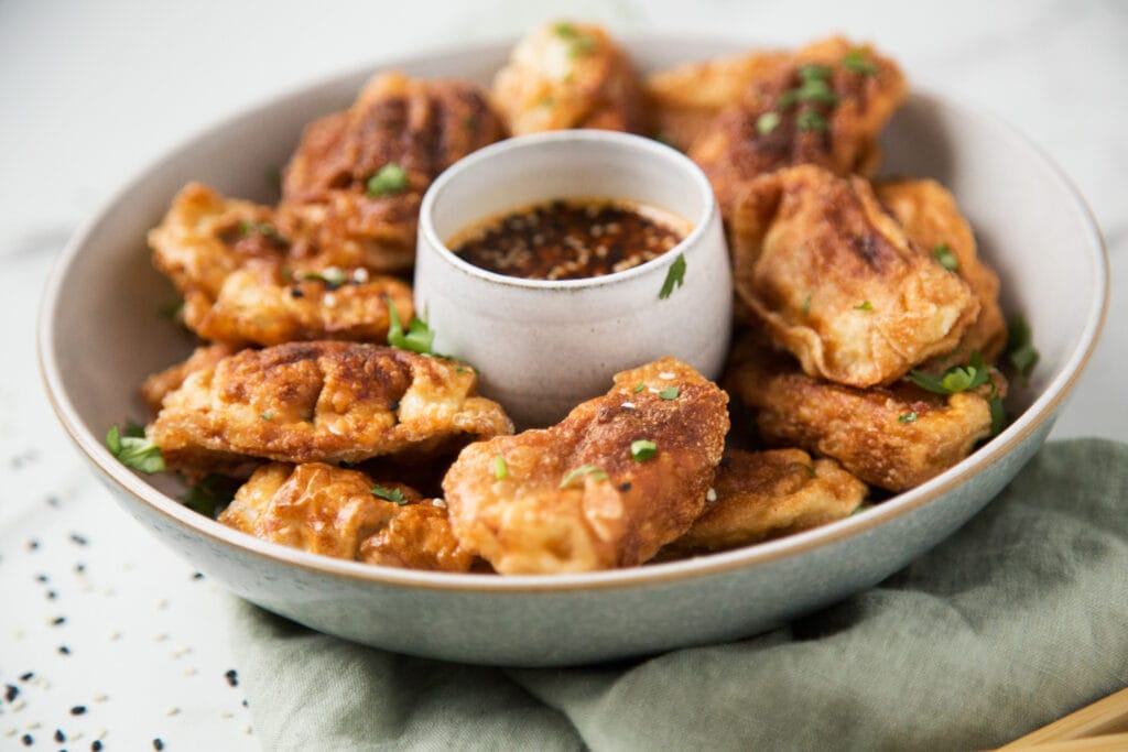 dumplings frits poulet recette bouchées Cinq Fourchettes