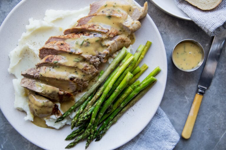 filet de porc sauce à la moutarde de Dijon Cinq Fourchettes