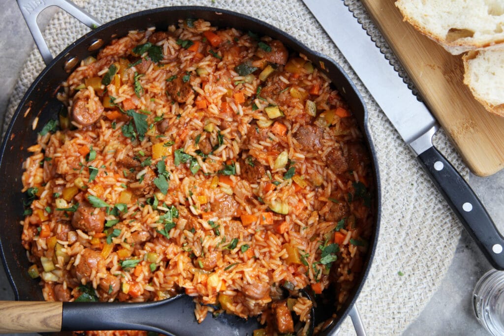 riz saucisses recette one pot Cinq Fourchettes facile