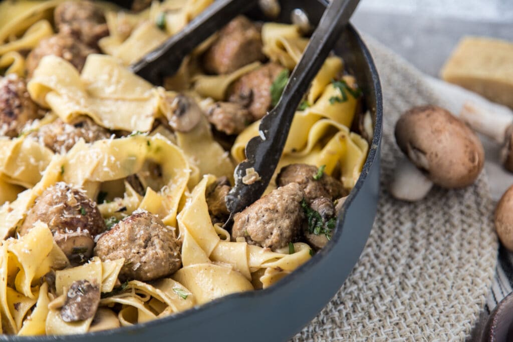 veau boulettes au marsala recette pâtes Cinq Fourchettes
