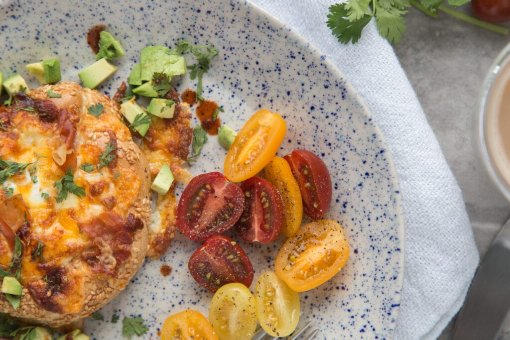 bagel tout garni oeufs gratine recette Cinq fourchettes airfryer