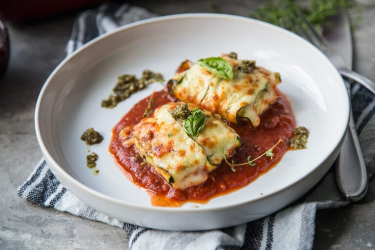 baluchons de courgettes farcies ricotta stuffed zucchinis Cinq Fourchettes recette recipe
