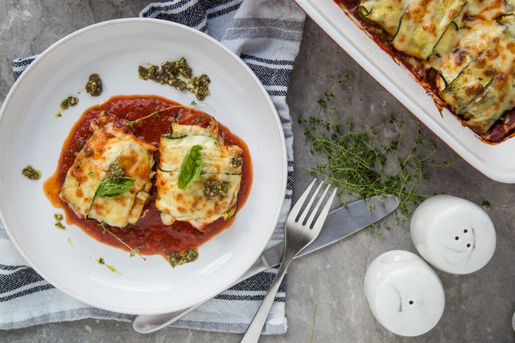 baluchons de courgettes farcies ricotta stuffed zucchinis Cinq Fourchettes recette recipe 