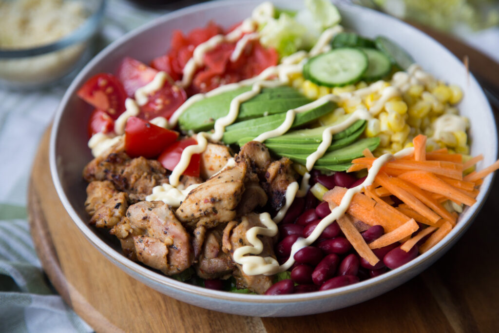 bol au poulet au air fryer couscous chicken bowl Cinq Fourchettes recette recipe