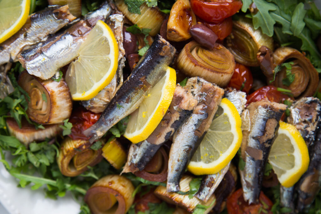 salade sardines poireaux tomates salad recette recipe Cinq Fourchettes
