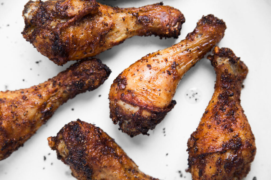 pilon de poulet chicken drumstick airfryer four oven recette recipe Cinq Fourchettes