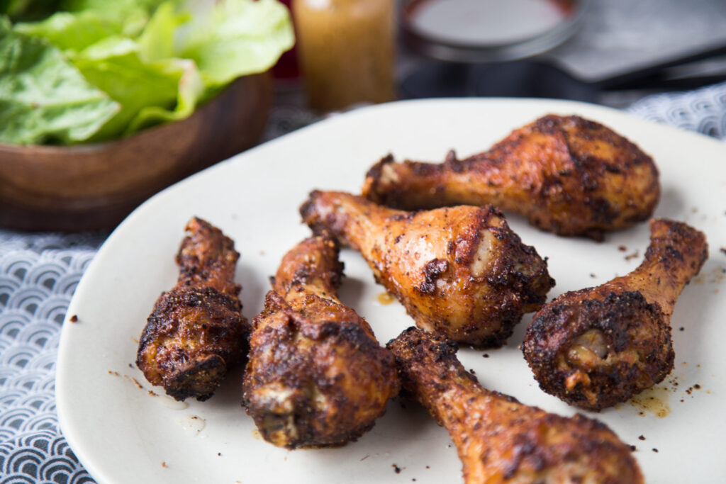 pilon de poulet chicken drumstick airfryer four oven recette recipe Cinq Fourchettes