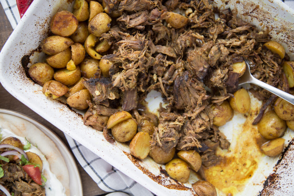 roti de palette saveurs orient viande pommes de terre cuisson lente recette recipe cinq fourchettes
