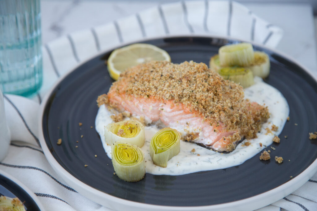 saumon en croûte poireau sauce aneth leek dill salmon cinq fourchettes recette recipe