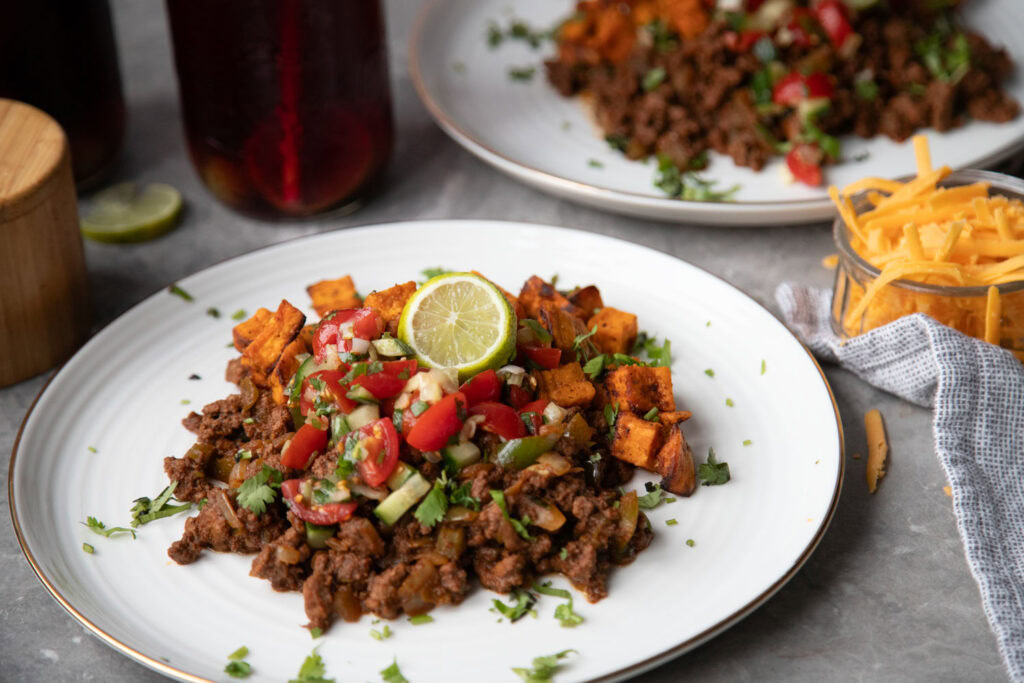 boeuf tex mex patate douce salsa de légumes recette cinq fourchettes