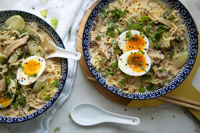 soupe ramen crémeuse aux shitake recette recipe cinq fourchettes