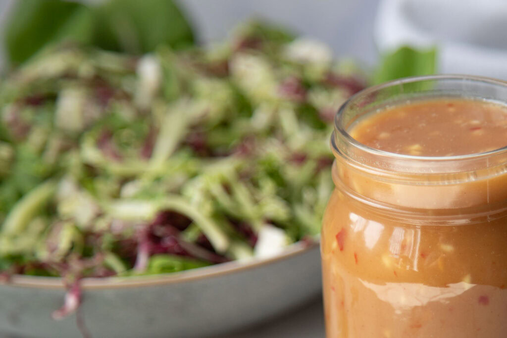 vinaigrette sucrée style thai recette recipe salade salad cinq fourchettes