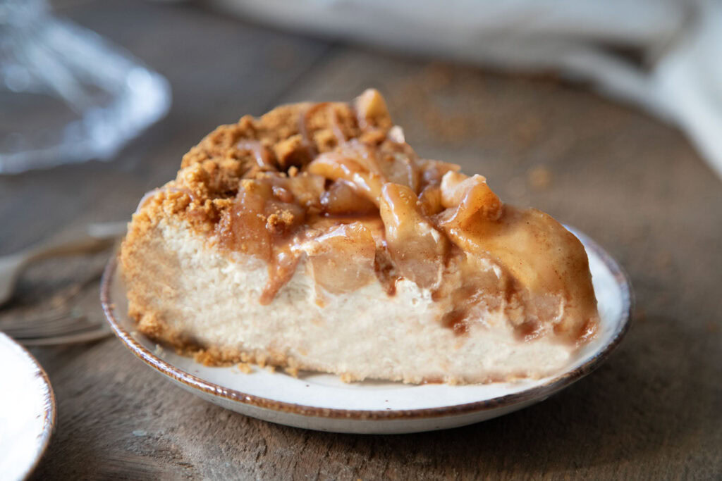 gateau au fromage pommes cinq fourchettes automne recette recipe fall cheesecake apple