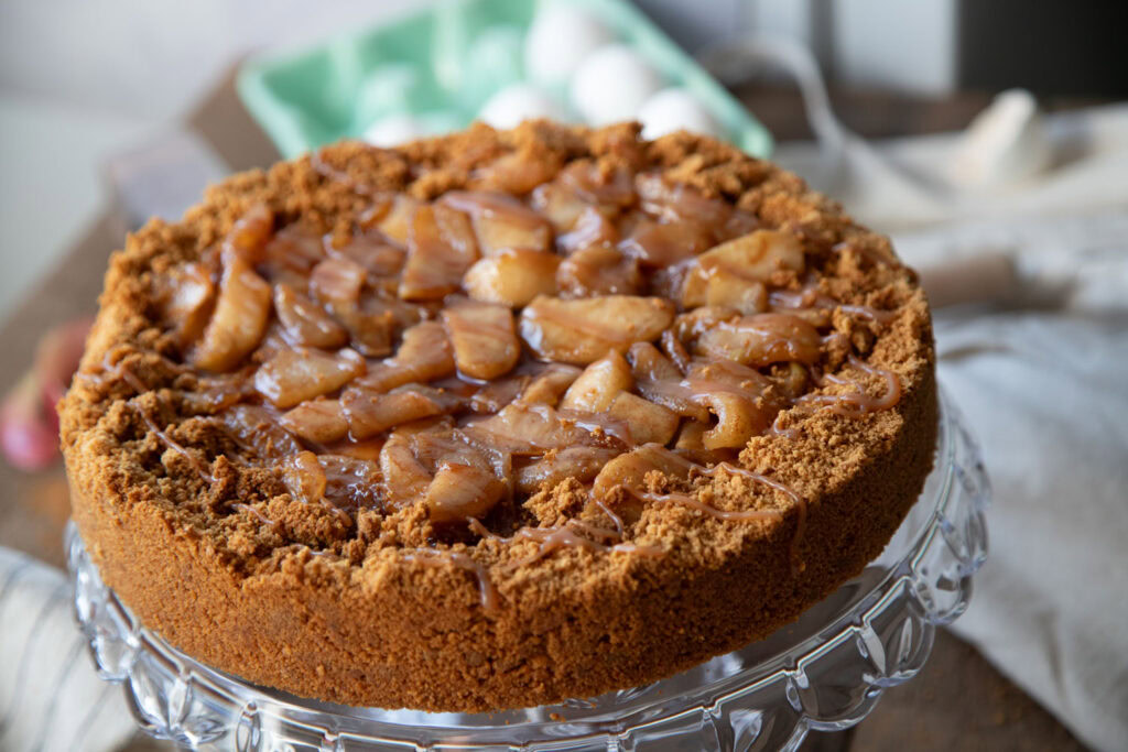 gateau au fromage pommes cinq fourchettes automne recette recipe fall cheesecake apple
